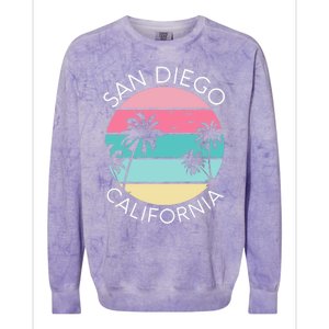 San Diego Retro California Surf Beach SD La Jolla Oceanside Premium Colorblast Crewneck Sweatshirt