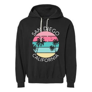 San Diego Retro California Surf Beach SD La Jolla Oceanside Premium Garment-Dyed Fleece Hoodie