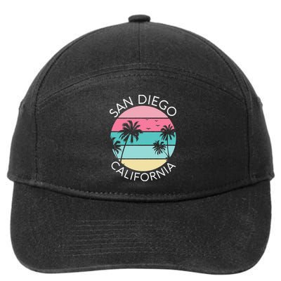 San Diego Retro California Surf Beach SD La Jolla Oceanside Premium 7-Panel Snapback Hat
