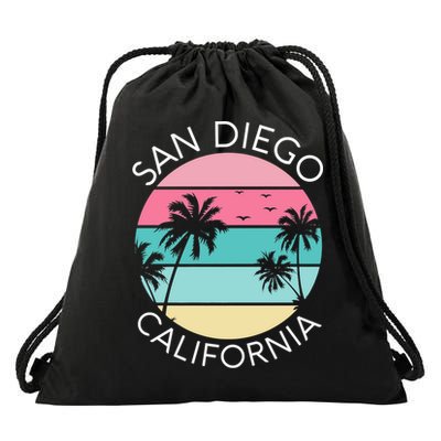 San Diego Retro California Surf Beach SD La Jolla Oceanside Premium Drawstring Bag