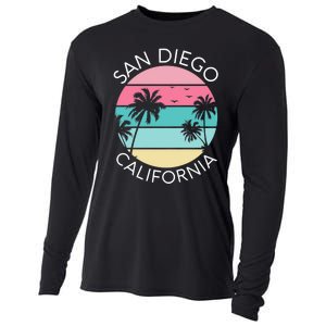 San Diego Retro California Surf Beach SD La Jolla Oceanside Premium Cooling Performance Long Sleeve Crew