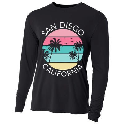 San Diego Retro California Surf Beach SD La Jolla Oceanside Premium Cooling Performance Long Sleeve Crew