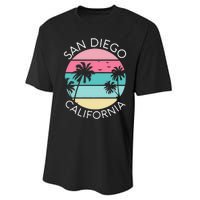 San Diego Retro California Surf Beach SD La Jolla Oceanside Premium Performance Sprint T-Shirt