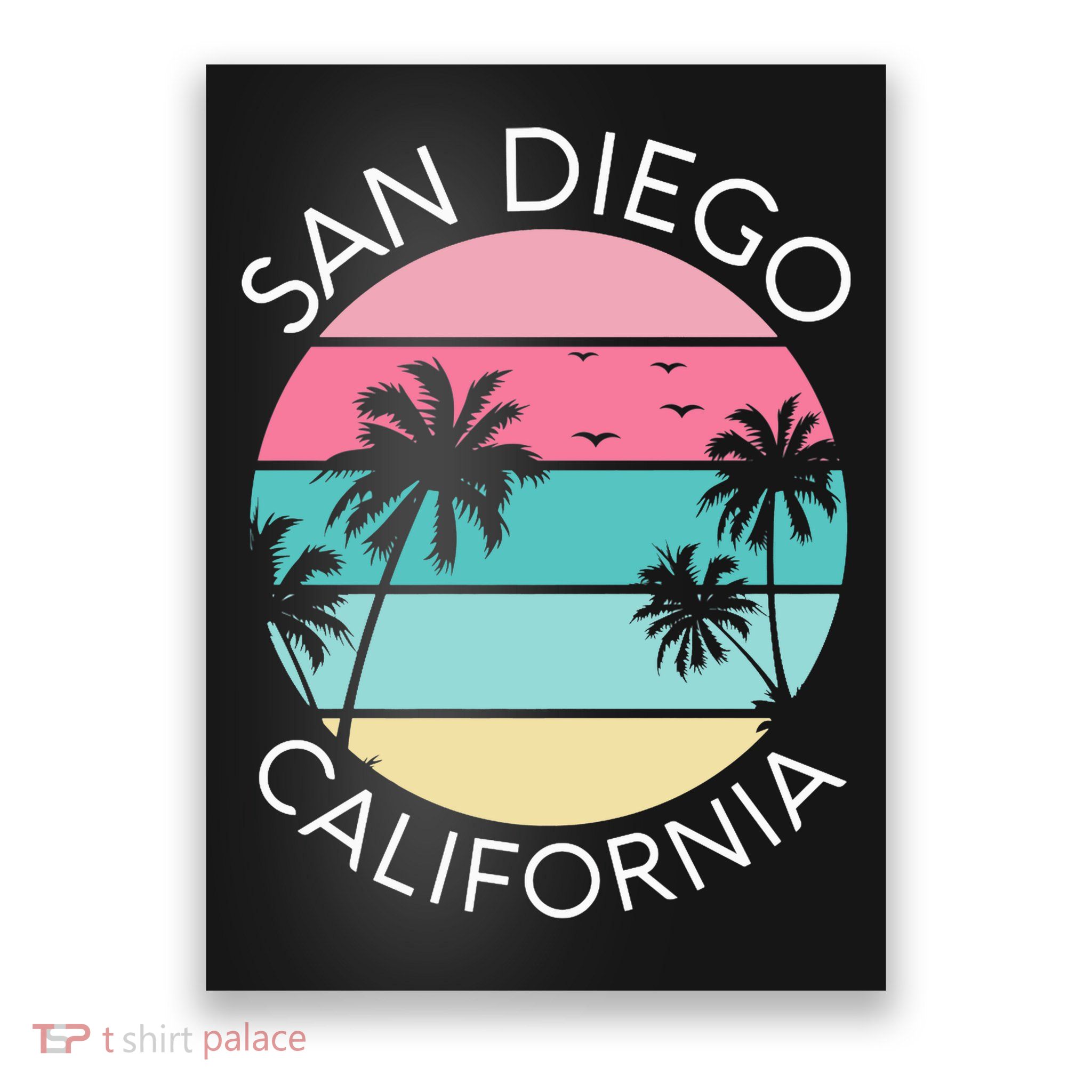 San Diego Retro California Surf Beach SD La Jolla Oceanside Premium Poster