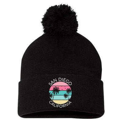 San Diego Retro California Surf Beach SD La Jolla Oceanside Premium Pom Pom 12in Knit Beanie