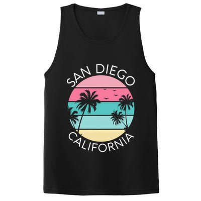 San Diego Retro California Surf Beach SD La Jolla Oceanside Premium PosiCharge Competitor Tank