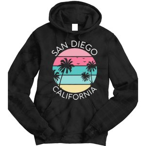 San Diego Retro California Surf Beach SD La Jolla Oceanside Premium Tie Dye Hoodie