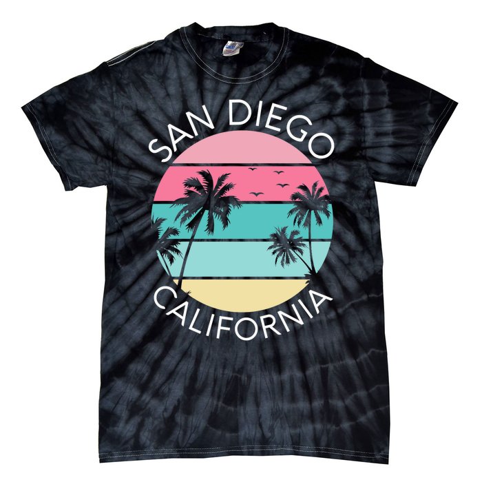 San Diego Retro California Surf Beach SD La Jolla Oceanside Premium Tie-Dye T-Shirt