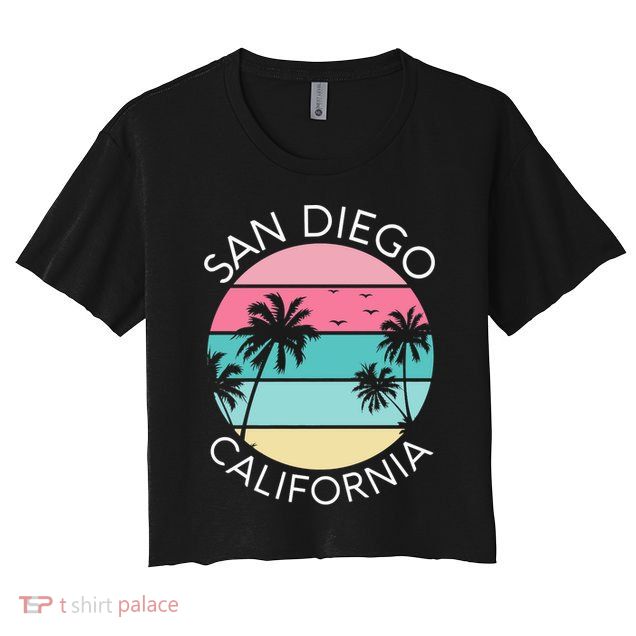 San Diego Retro California Surf Beach SD La Jolla Oceanside Premium Crop Top