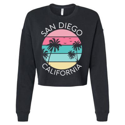 San Diego Retro California Surf Beach SD La Jolla Oceanside Premium Cropped Pullover Crew