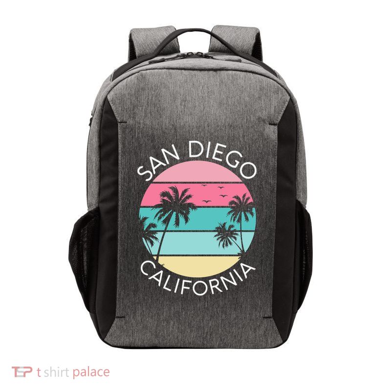 San Diego Retro California Surf Beach SD La Jolla Oceanside Premium Vector Backpack