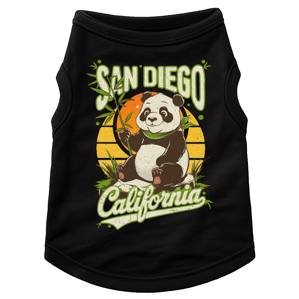 San Diego Retro Panda Zoo California State Vintage Gift Doggie Tank