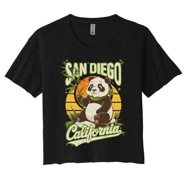 San Diego Retro Panda Zoo California State Vintage Gift Crop Top