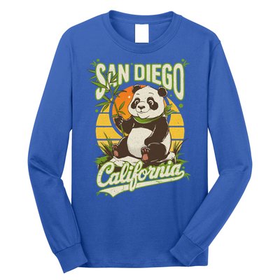 San Diego Retro Panda Zoo California State Vintage Gift Long Sleeve Shirt