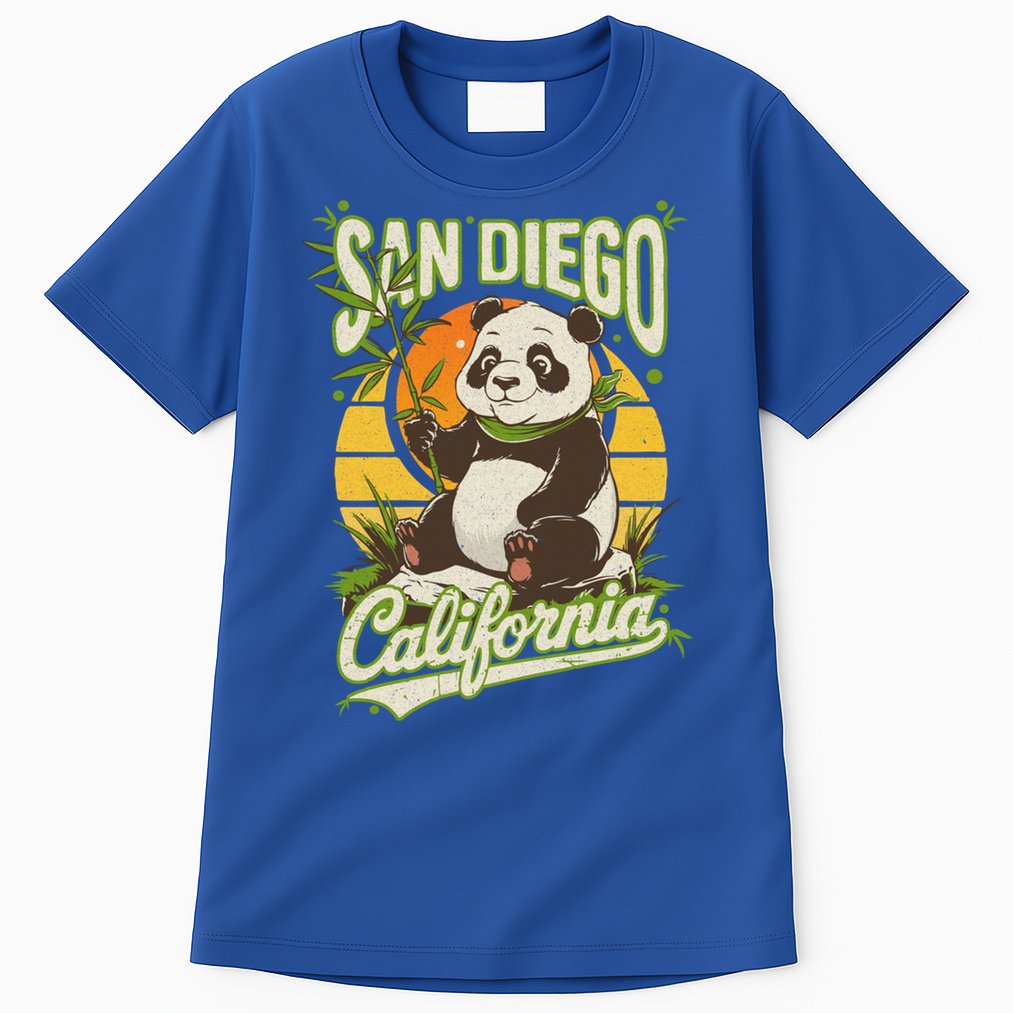 San Diego Retro Panda Zoo California State Vintage Gift Tall T-Shirt