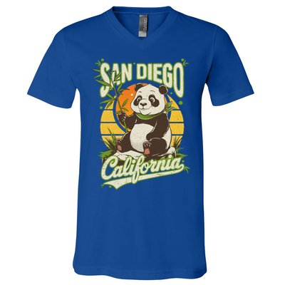 San Diego Retro Panda Zoo California State Vintage Gift V-Neck T-Shirt