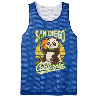 San Diego Retro Panda Zoo California State Vintage Gift Mesh Reversible Basketball Jersey Tank