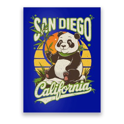 San Diego Retro Panda Zoo California State Vintage Gift Poster