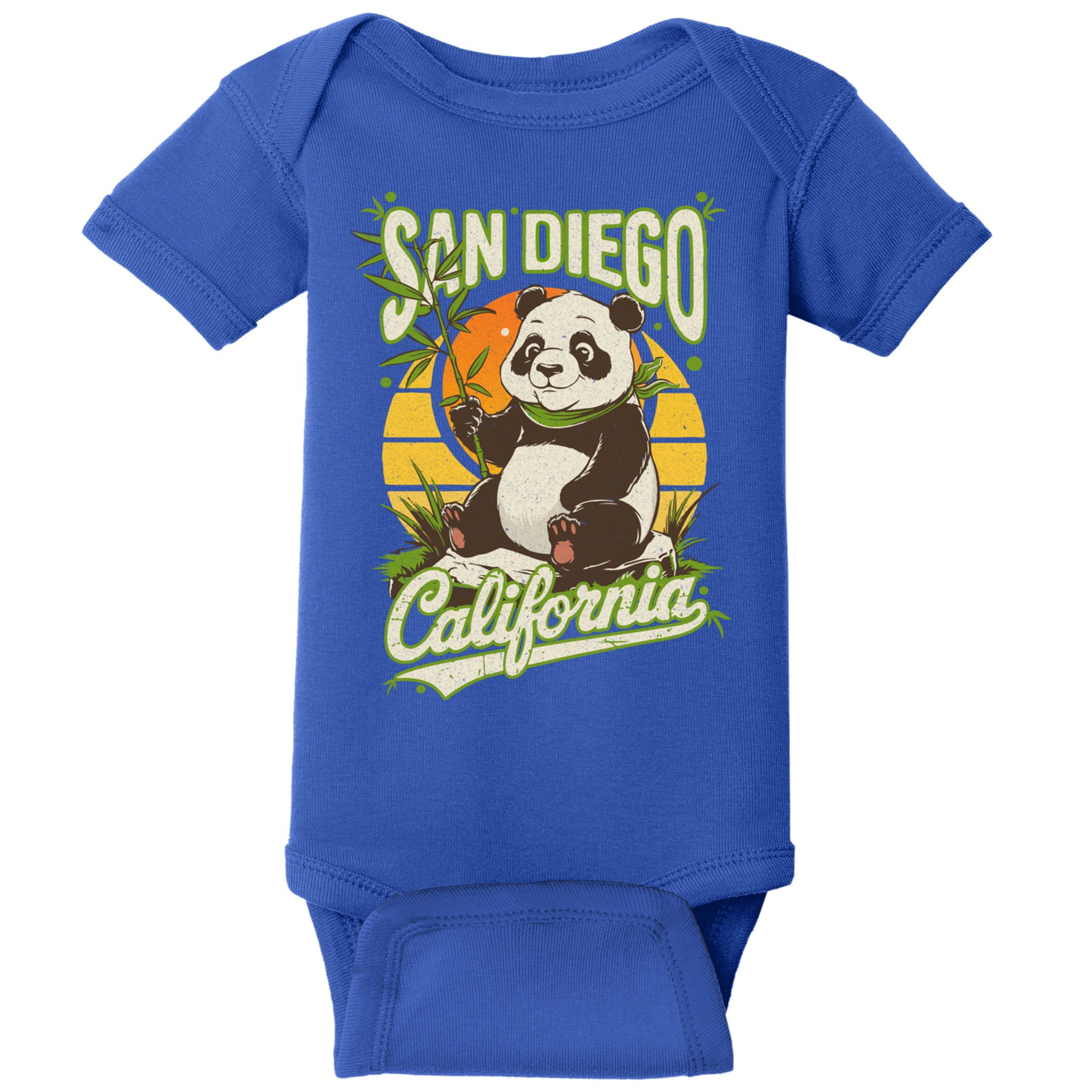 San Diego Retro Panda Zoo California State Vintage Gift Baby Bodysuit