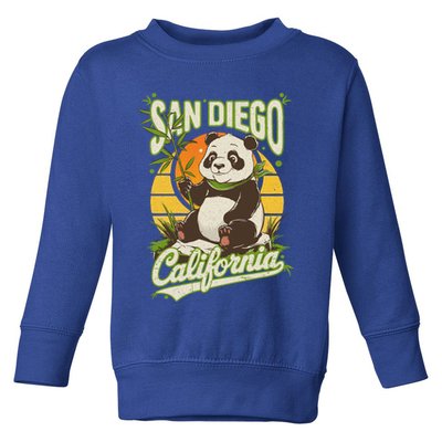 San Diego Retro Panda Zoo California State Vintage Gift Toddler Sweatshirt