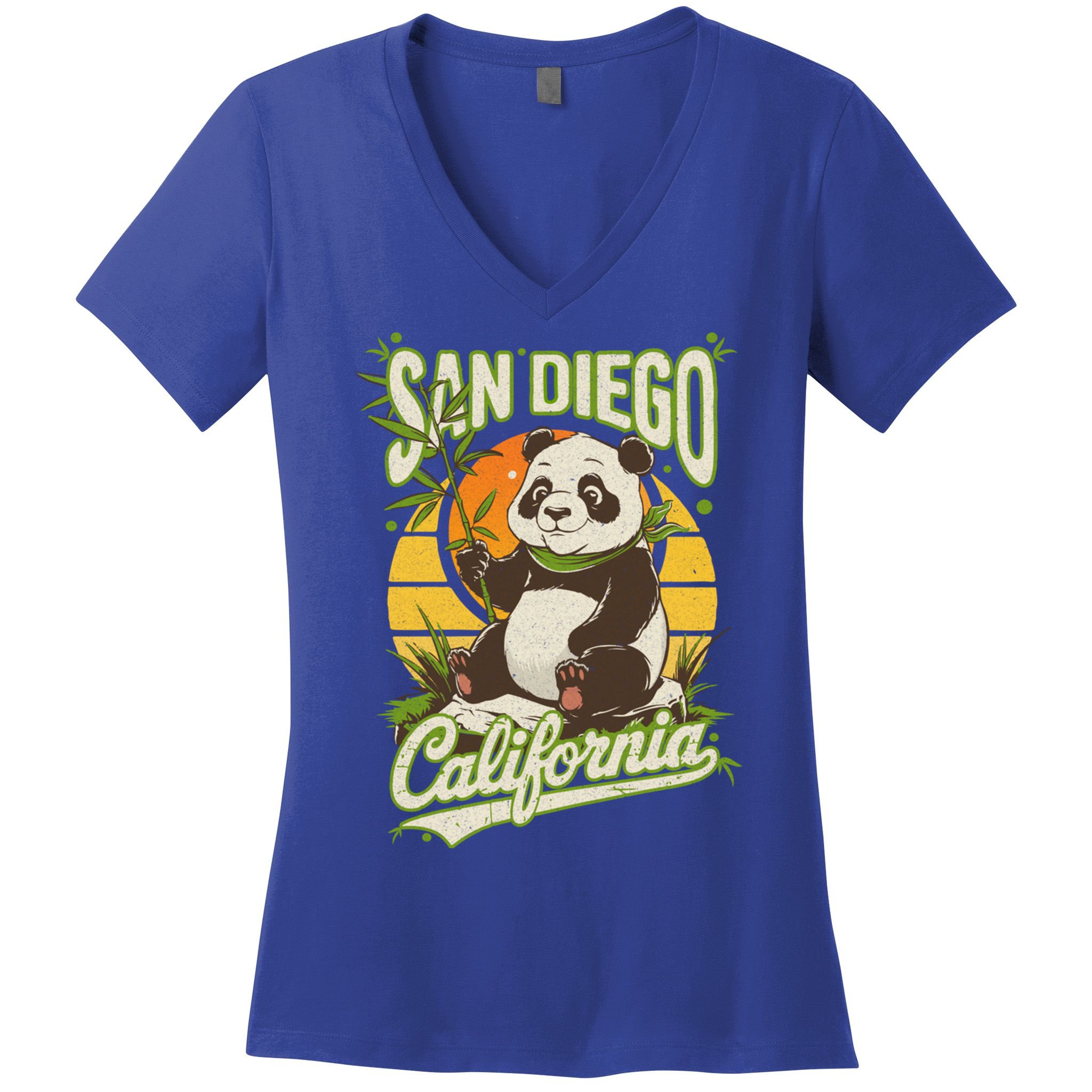 San Diego Retro Panda Zoo California State Vintage Gift Women's V-Neck T-Shirt