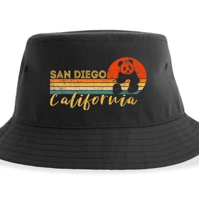 San Diego Retro Panda Zoo California Vintage Sustainable Bucket Hat