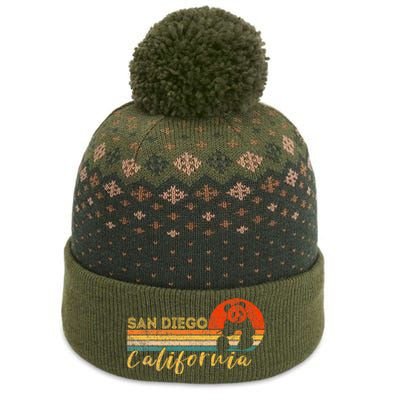 San Diego Retro Panda Zoo California Vintage The Baniff Cuffed Pom Beanie