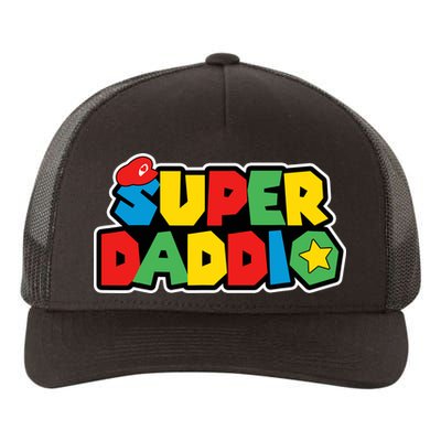 Super Daddio Retro Video Game Fathers Day Dad Gaming Yupoong Adult 5-Panel Trucker Hat
