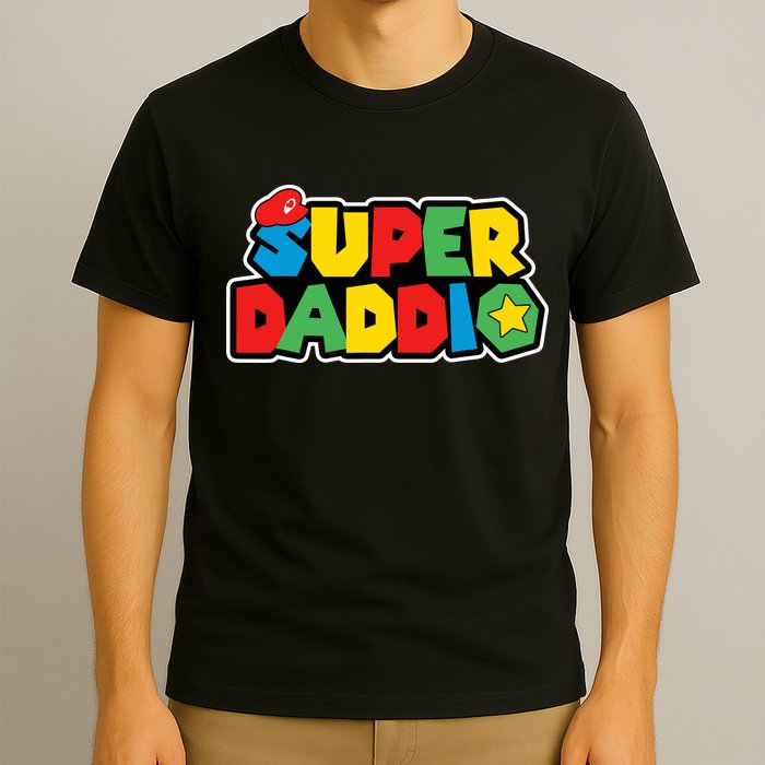 Super Daddio Retro Video Game Fathers Day Dad Gaming T-Shirt