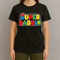 Super Daddio Retro Video Game Fathers Day Dad Gaming T-Shirt