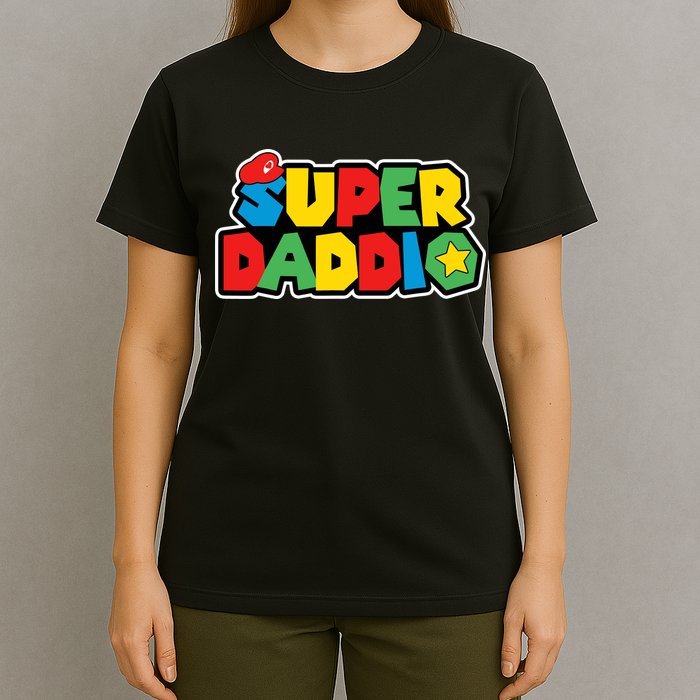 Super Daddio Retro Video Game Fathers Day Dad Gaming T-Shirt