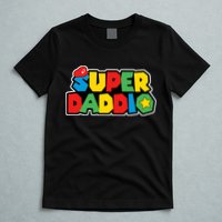 Super Daddio Retro Video Game Fathers Day Dad Gaming T-Shirt