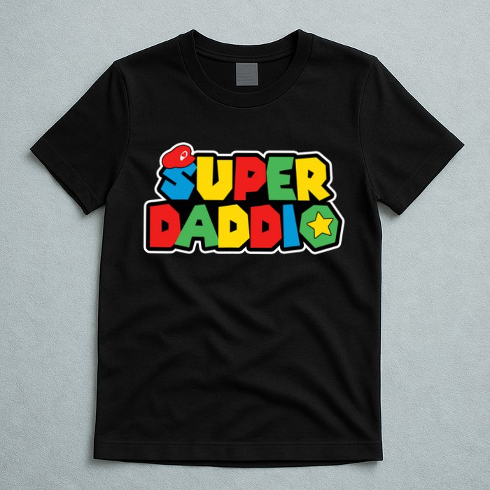 Super Daddio Retro Video Game Fathers Day Dad Gaming T-Shirt