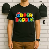 Super Daddio Retro Video Game Fathers Day Dad Gaming T-Shirt