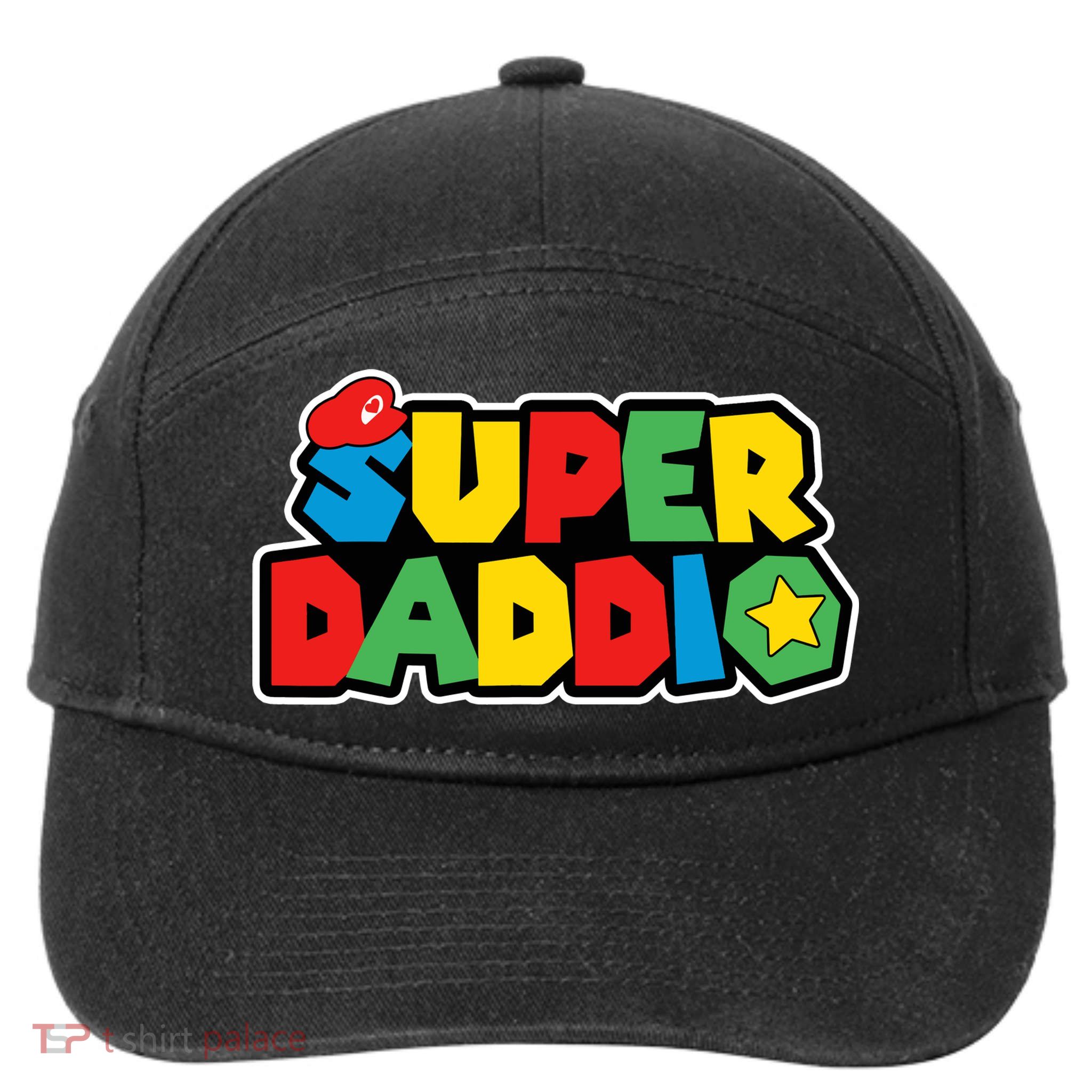 Super Daddio Retro Video Game Fathers Day Dad Gaming 7-Panel Snapback Hat