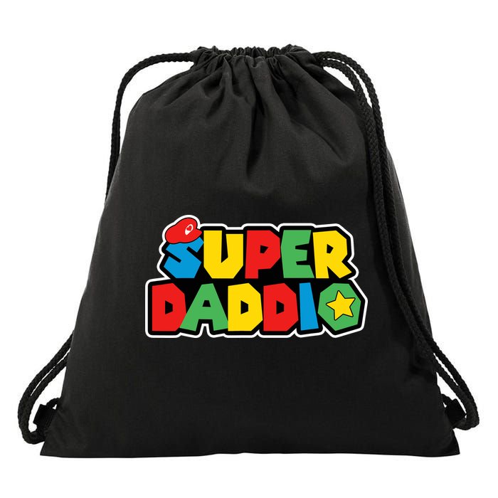 Super Daddio Retro Video Game Fathers Day Dad Gaming Drawstring Bag