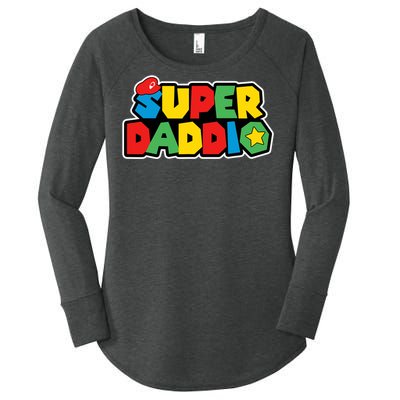 Super Daddio Retro Video Game Fathers Day Dad Gaming Women's Perfect Tri Tunic Long Sleeve Shirt