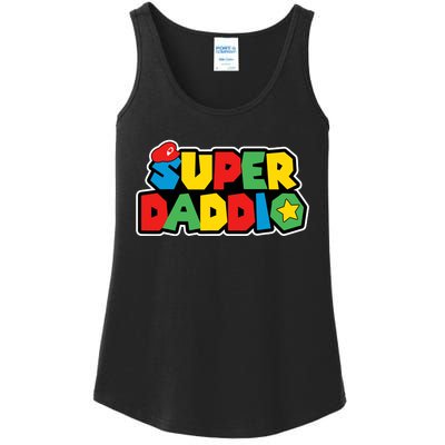 Super Daddio Retro Video Game Fathers Day Dad Gaming Ladies Essential Tank