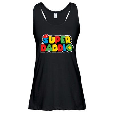 Super Daddio Retro Video Game Fathers Day Dad Gaming Ladies Essential Flowy Tank