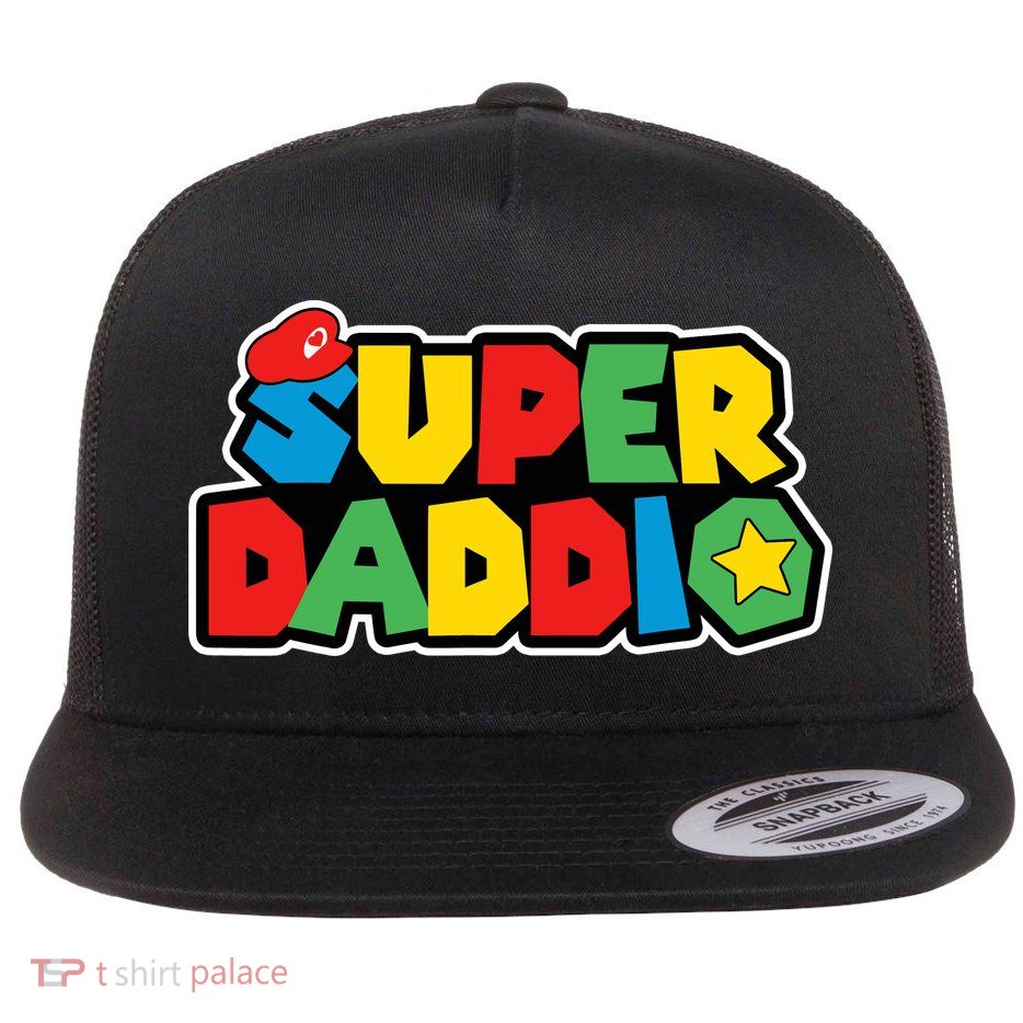 Super Daddio Retro Video Game Fathers Day Dad Gaming Flatbill Hat
