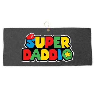 Super Daddio Retro Video Game Fathers Day Dad Gaming Large Microfiber Waffle Golf Towel