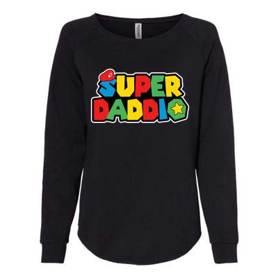 Super Daddio Retro Video Game Fathers Day Dad Gaming Womens California Wash Sweatshirt