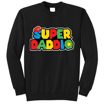 Super Daddio Retro Video Game Fathers Day Dad Gaming Tall Sweatshirt