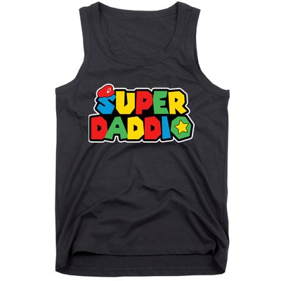 Super Daddio Retro Video Game Fathers Day Dad Gaming Tank Top