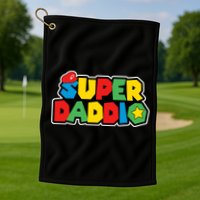 Super Daddio Retro Video Game Fathers Day Dad Gaming Golf Towel