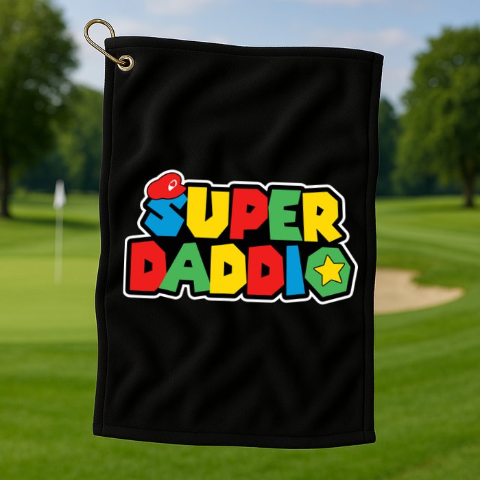 Super Daddio Retro Video Game Fathers Day Dad Gaming Golf Towel
