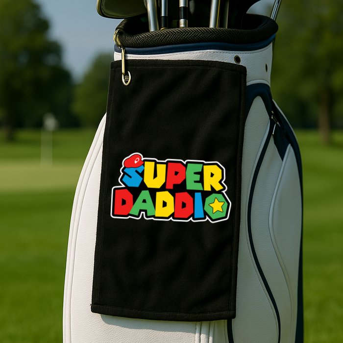 Super Daddio Retro Video Game Fathers Day Dad Gaming Golf Towel