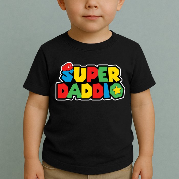 Super Daddio Retro Video Game Fathers Day Dad Gaming Toddler T-Shirt
