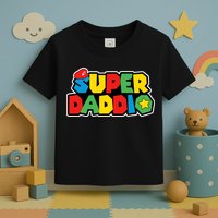 Super Daddio Retro Video Game Fathers Day Dad Gaming Toddler T-Shirt