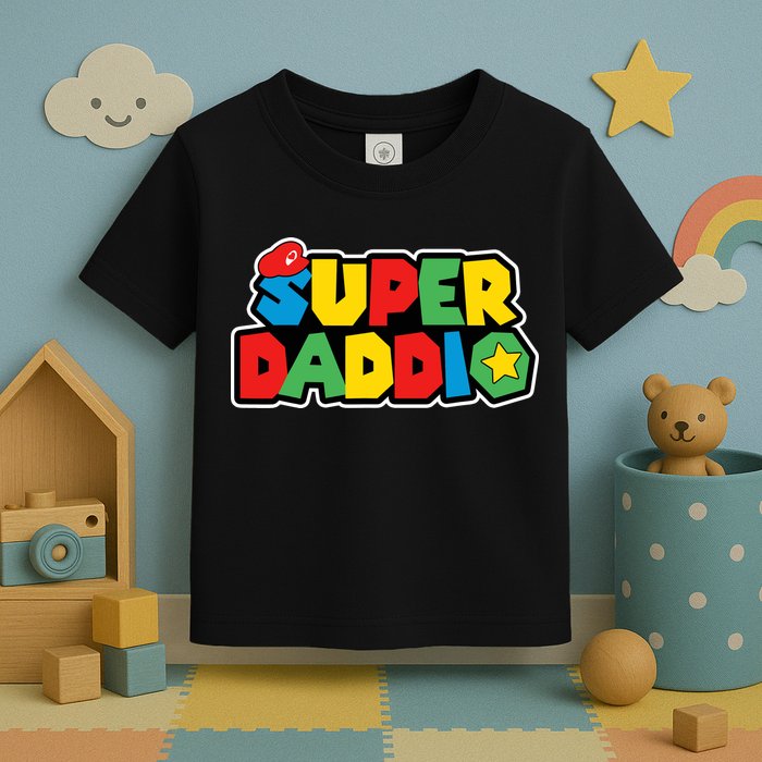 Super Daddio Retro Video Game Fathers Day Dad Gaming Toddler T-Shirt